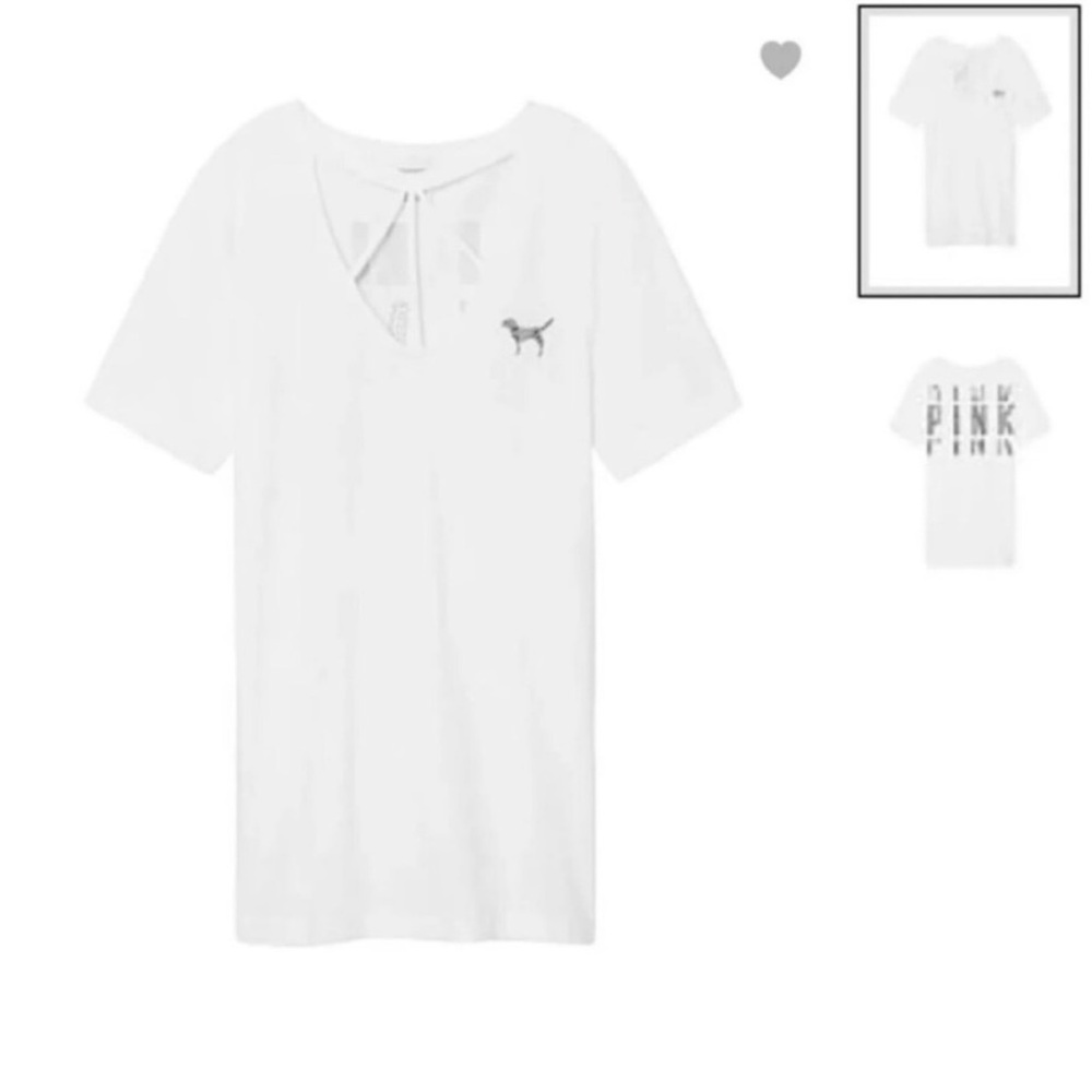 VS Pink Short Sleeve White Bling Tee